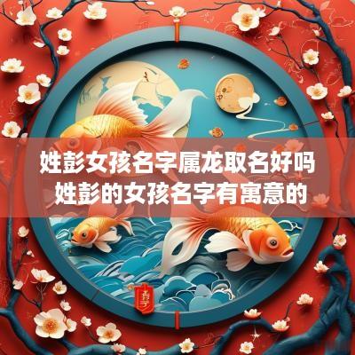 姓彭女孩名字属龙取名好吗 姓彭的女孩名字有寓意的