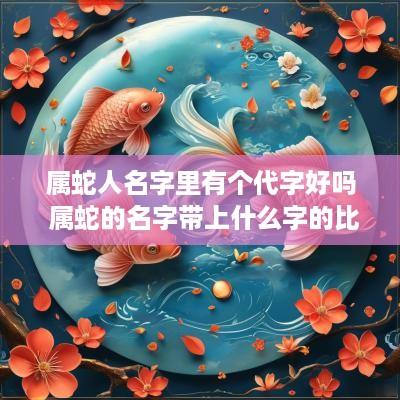 属蛇人名字里有个代字好吗 属蛇的名字带上什么字的比较好