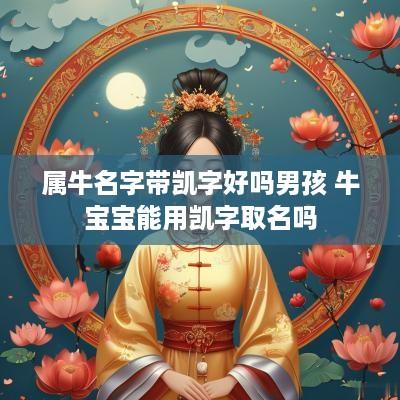 属牛名字带凯字好吗男孩 牛宝宝能用凯字取名吗