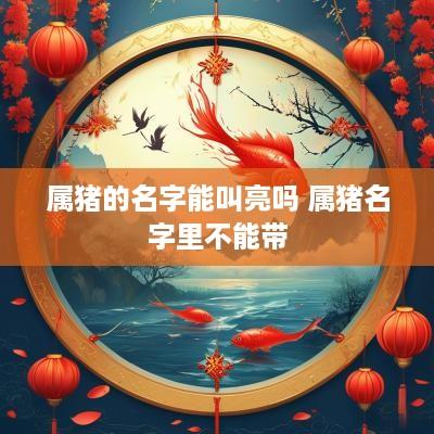属猪的名字能叫亮吗 属猪名字里不能带