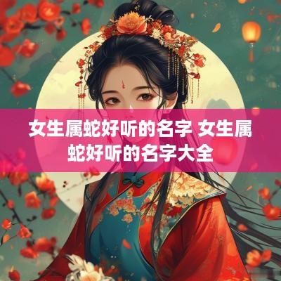 女生属蛇好听的名字 女生属蛇好听的名字大全