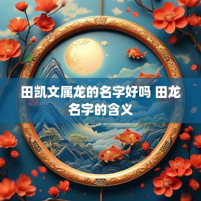 田凯文属龙的名字好吗 田龙名字的含义
