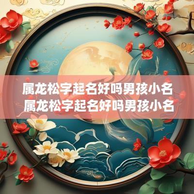 属龙松字起名好吗男孩小名 属龙松字起名好吗男孩小名