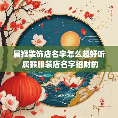属猴装饰店名字怎么起好听 属猴服装店名字招财的