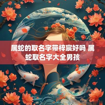 属蛇的取名字带梓宸好吗 属蛇取名字大全男孩
