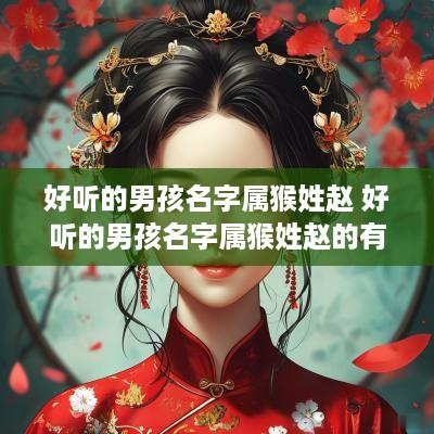 好听的男孩名字属猴姓赵 好听的男孩名字属猴姓赵的有哪些