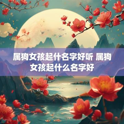 属狗女孩起什名字好听 属狗女孩起什么名字好