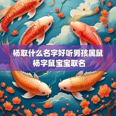 杨取什么名字好听男孩属鼠 杨字鼠宝宝取名