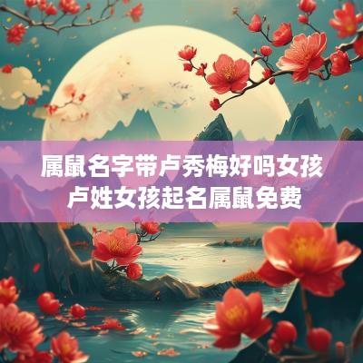 属鼠名字带卢秀梅好吗女孩 卢姓女孩起名属鼠免费