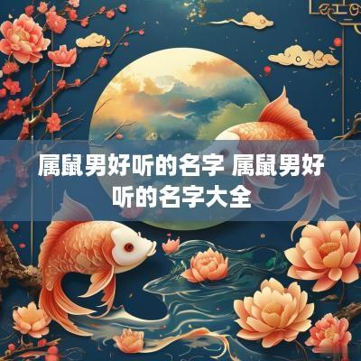 属鼠男好听的名字 属鼠男好听的名字大全