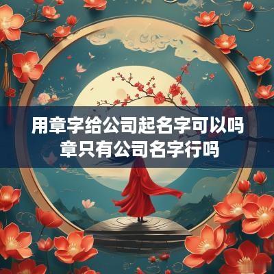 用章字给公司起名字可以吗 章只有公司名字行吗