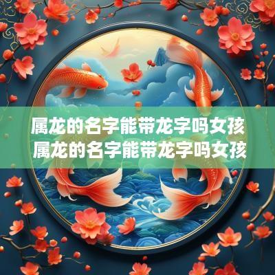 属龙的名字能带龙字吗女孩 属龙的名字能带龙字吗女孩怎么取