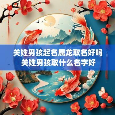 关姓男孩起名属龙取名好吗 关姓男孩取什么名字好