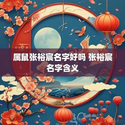 属鼠张裕宸名字好吗 张裕宸名字含义