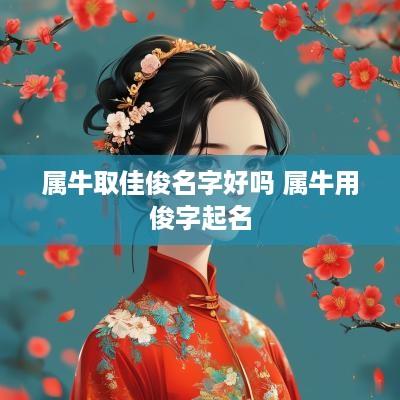 属牛取佳俊名字好吗 属牛用俊字起名