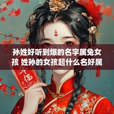 孙姓好听到爆的名字属兔女孩 姓孙的女孩起什么名好属兔