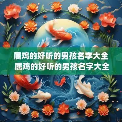 属鸡的好听的男孩名字大全 属鸡的好听的男孩名字大全集
