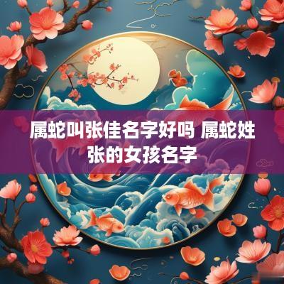 属蛇叫张佳名字好吗 属蛇姓张的女孩名字