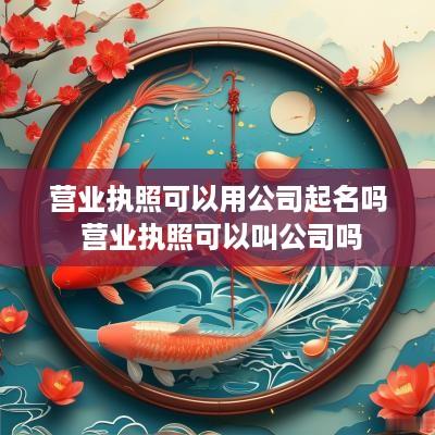 营业执照可以用公司起名吗 营业执照可以叫公司吗