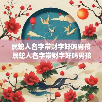属蛇人名字带财字好吗男孩 属蛇人名字带财字好吗男孩子