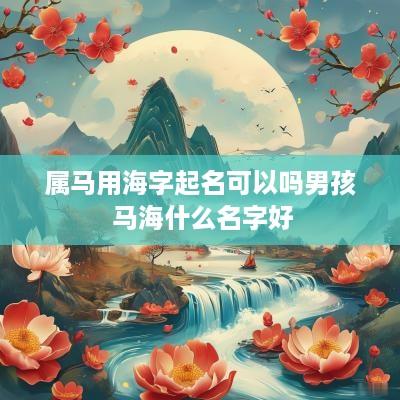 属马用海字起名可以吗男孩 马海什么名字好