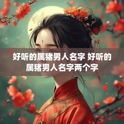 好听的属猪男人名字 好听的属猪男人名字两个字