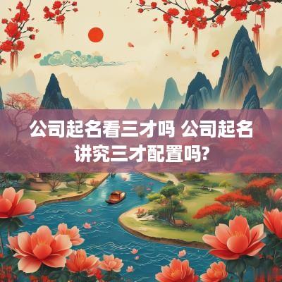 公司起名看三才吗 公司起名讲究三才配置吗?
