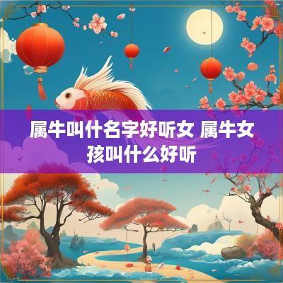 属牛叫什名字好听女 属牛女孩叫什么好听