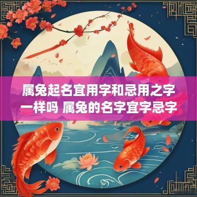 属兔起名宜用字和忌用之字一样吗 属兔的名字宜字忌字