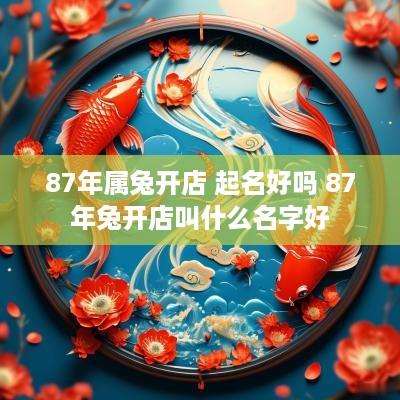 87年属兔开店 起名好吗 87年兔开店叫什么名字好