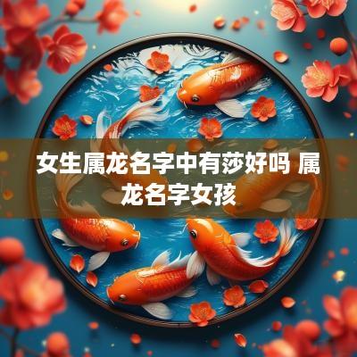 女生属龙名字中有莎好吗 属龙名字女孩