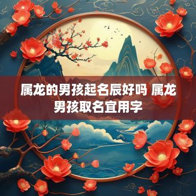 属龙的男孩起名辰好吗 属龙男孩取名宜用字