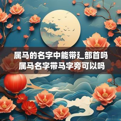 属马的名字中能带廴部首吗 属马名字带马字旁可以吗