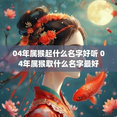 04年属猴起什么名字好听 04年属猴取什么名字最好