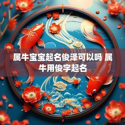属牛宝宝起名俊泽可以吗 属牛用俊字起名
