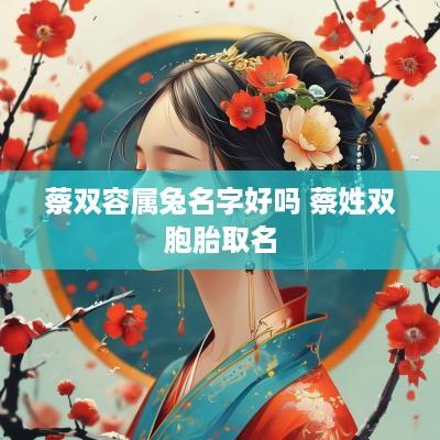 蔡双容属兔名字好吗 蔡姓双胞胎取名