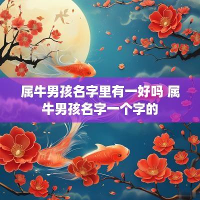 属牛男孩名字里有一好吗 属牛男孩名字一个字的