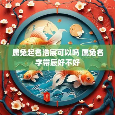 属兔起名浩宸可以吗 属兔名字带辰好不好