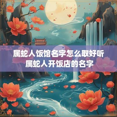 属蛇人饭馆名字怎么取好听 属蛇人开饭店的名字