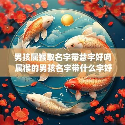 男孩属猴取名字带慧字好吗 属猴的男孩名字带什么字好