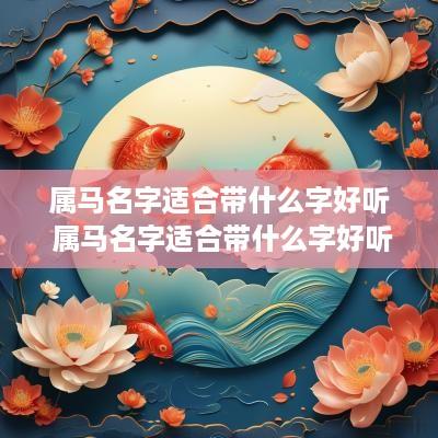 属马名字适合带什么字好听 属马名字适合带什么字好听点