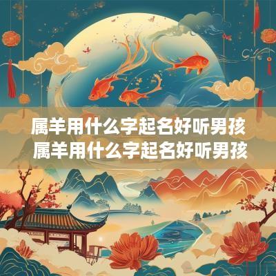 属羊用什么字起名好听男孩 属羊用什么字起名好听男孩子