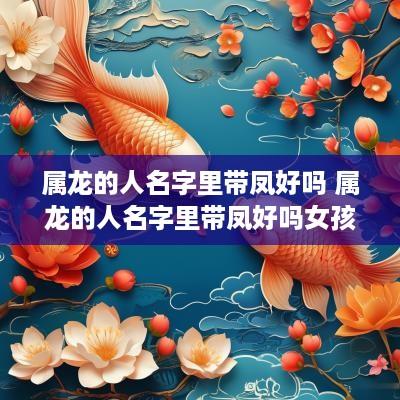 属龙的人名字里带凤好吗 属龙的人名字里带凤好吗女孩