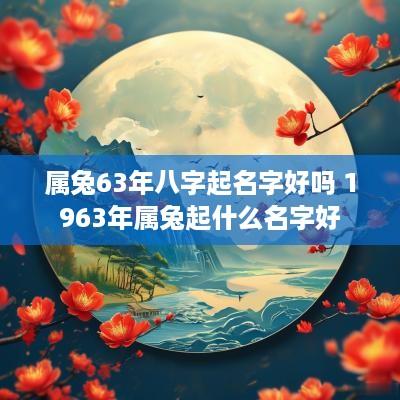 属兔63年八字起名字好吗 1963年属兔起什么名字好