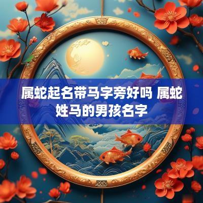 属蛇起名带马字旁好吗 属蛇姓马的男孩名字
