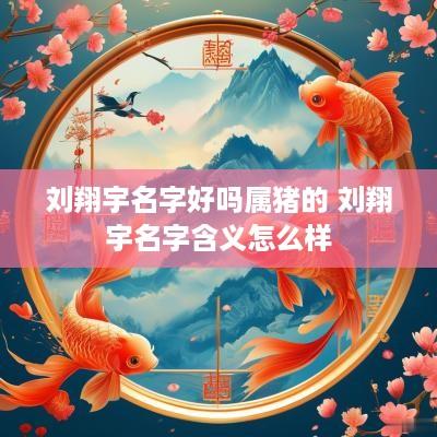 刘翔宇名字好吗属猪的 刘翔宇名字含义怎么样