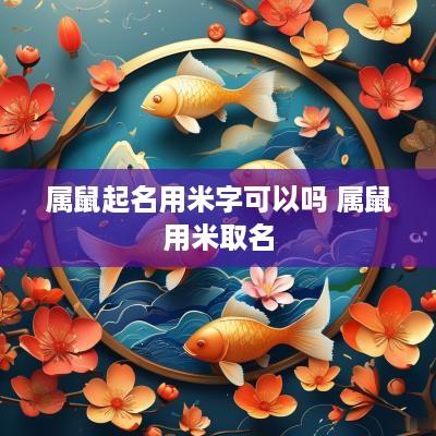 属鼠起名用米字可以吗 属鼠用米取名