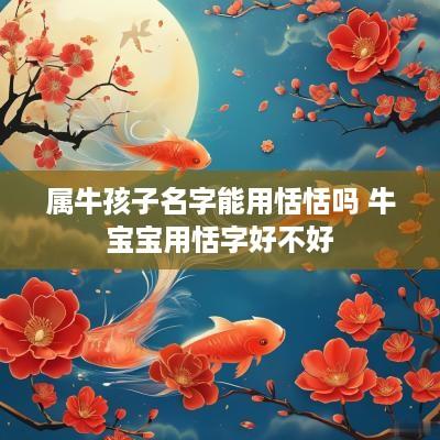 属牛孩子名字能用恬恬吗 牛宝宝用恬字好不好