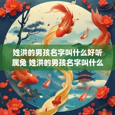 姓洪的男孩名字叫什么好听属兔 姓洪的男孩名字叫什么好听属兔女孩