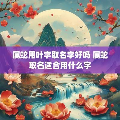属蛇用叶字取名字好吗 属蛇取名适合用什么字